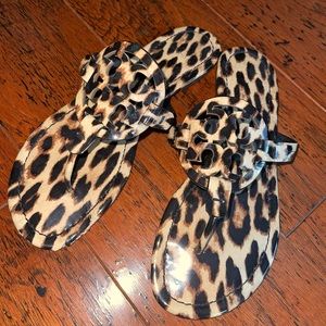 Tory Burch Leopard Flip Flops